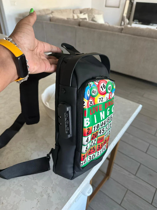 Bingo Diva Sling Bag with Built-In Charger Port